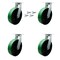 Service Caster 10'' Heavy Duty Green Poly on Cast Iron Caster Set with Swivel Locks , 4PK CRAN-SCC-KP92S1030-PUR-GB-BSL-4 - alternate 1